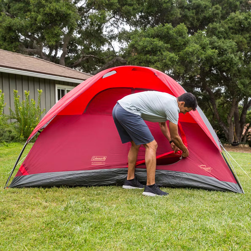 Coleman 6Person Flatwoods II Lightweight Dome Camping Tent Red 2207385