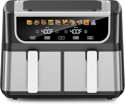 9.5L dual-basket air fryer with 10 presets