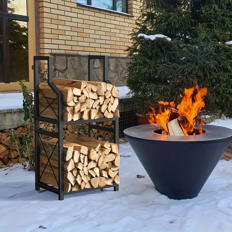 Heavy Duty Firewood Rack with Adjustable Height