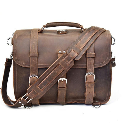 The Gustav Messenger Bag — Large Capacity Vintage Leather Messenger Bag