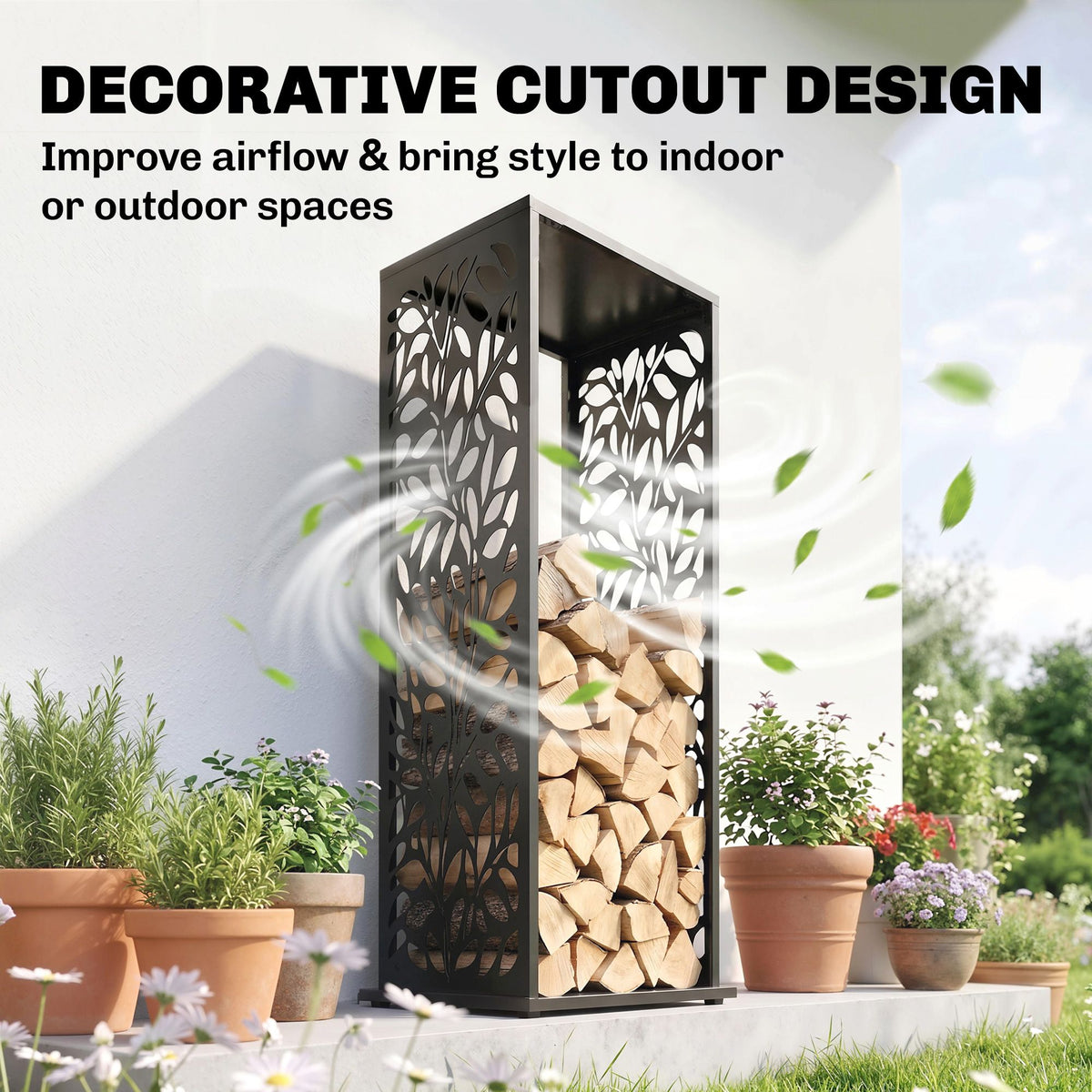 15 Inch Firewood Rack Outdoor Indoor