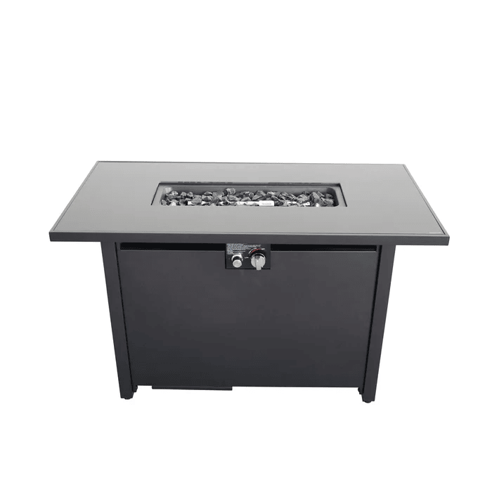 42 in Fire Pit Table with Stainless Steel Top & Lid