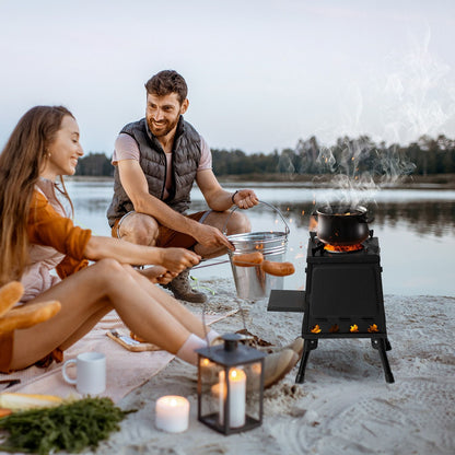 Portable Camping Stove with Detachable Iron Panels
