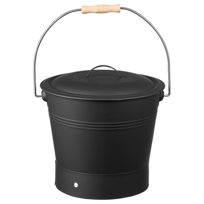 Ash Bucket, 4 PCS with Lid, Shovel, Broom and Gloves