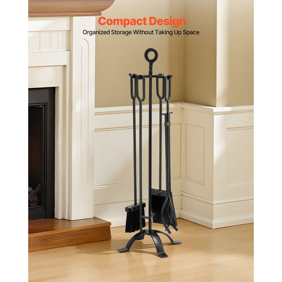 VEVOR 33 in Fireplace Tool Set with Four-Prong Stand