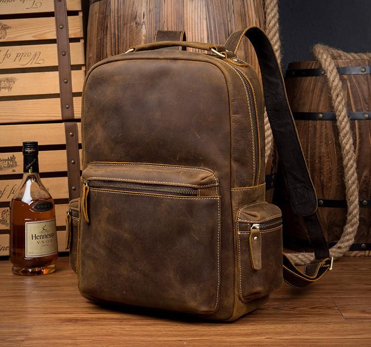 The Langley Backpack — Genuine Vintage Leather Backpack