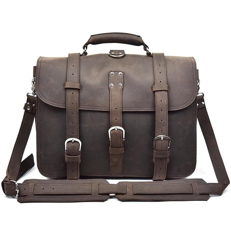 The Gustav Messenger Bag — Large Capacity Vintage Leather Messenger Bag