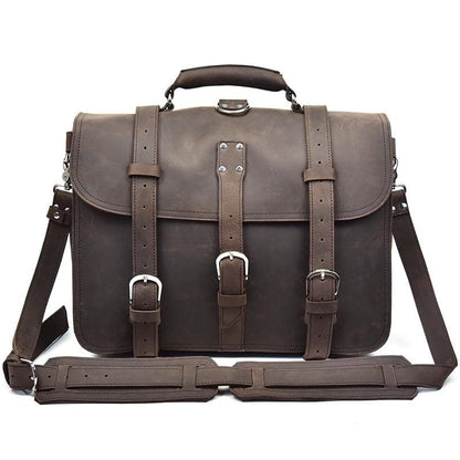 The Gustav Messenger Bag — Large Capacity Vintage Leather Messenger Bag