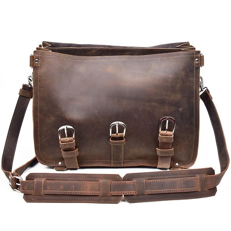 The Gustav Messenger Bag — Large Capacity Vintage Leather Messenger Bag