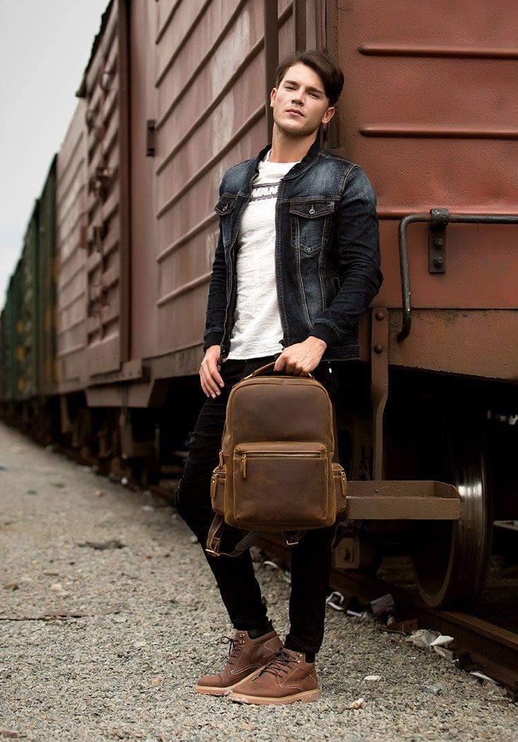 The Langley Backpack — Genuine Vintage Leather Backpack