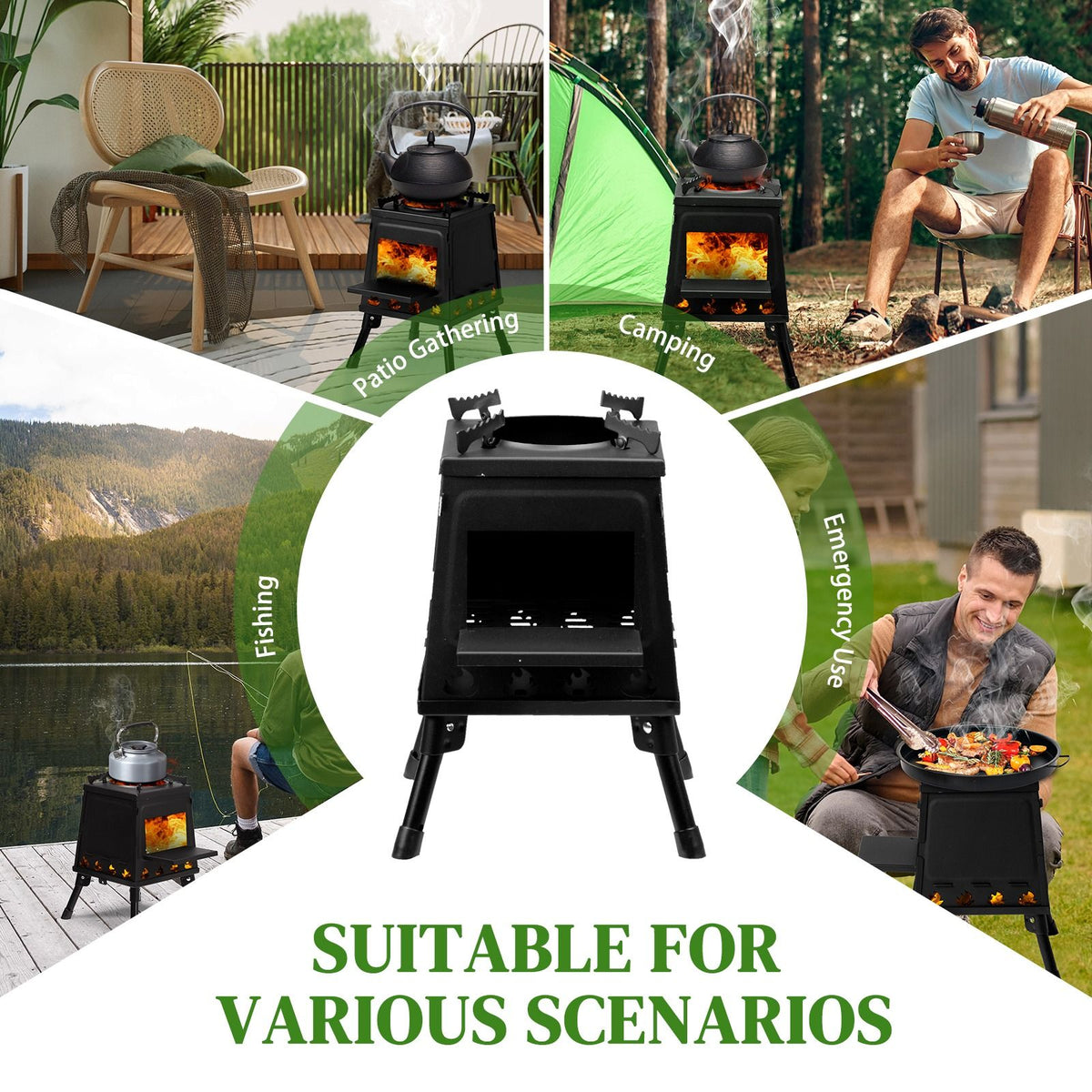 Portable Camping Stove with Detachable Iron Panels