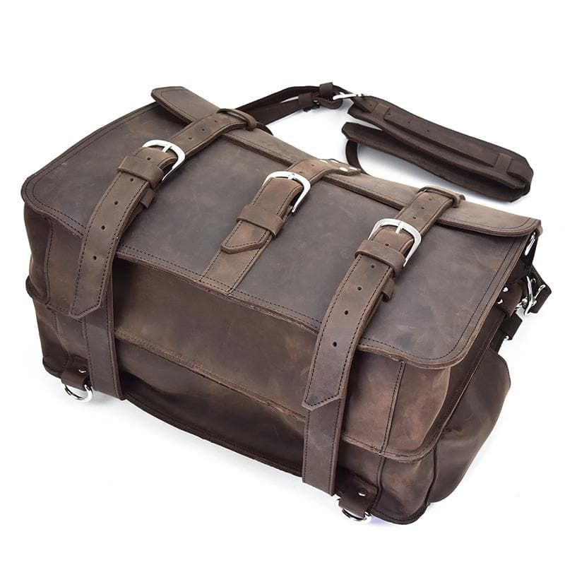 The Gustav Messenger Bag — Large Capacity Vintage Leather Messenger Bag