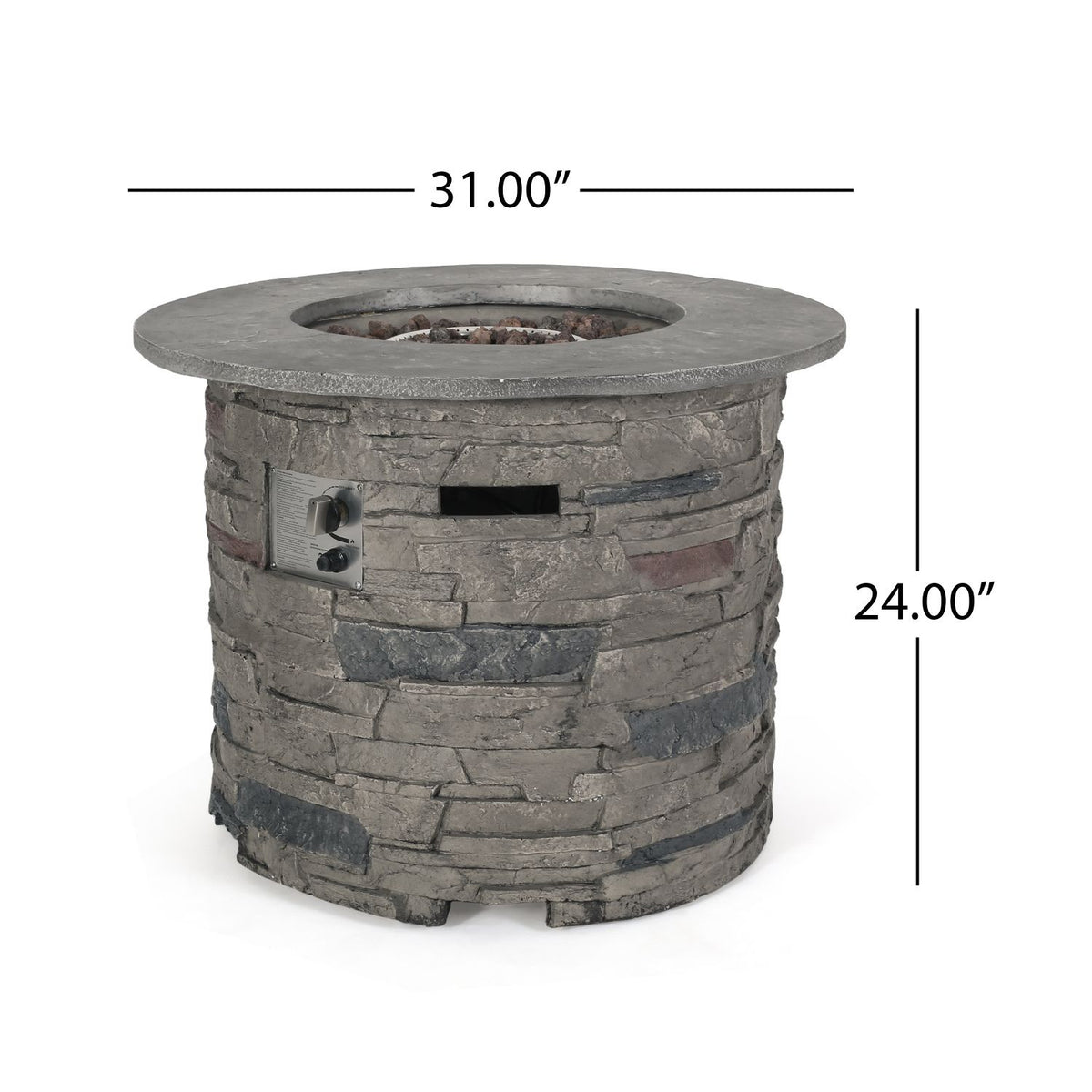Outdoor 32" Round MgO Propane Fire Pit