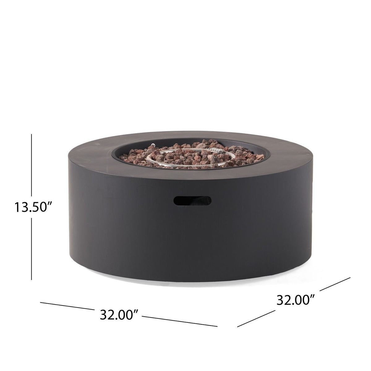 32" Patio 40,000 BTU Round Iron Propane Fire Pit