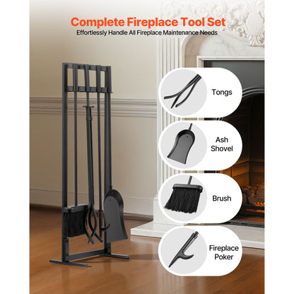 VEVOR 29 in Fireplace Tool Set with Square-Frame Stand