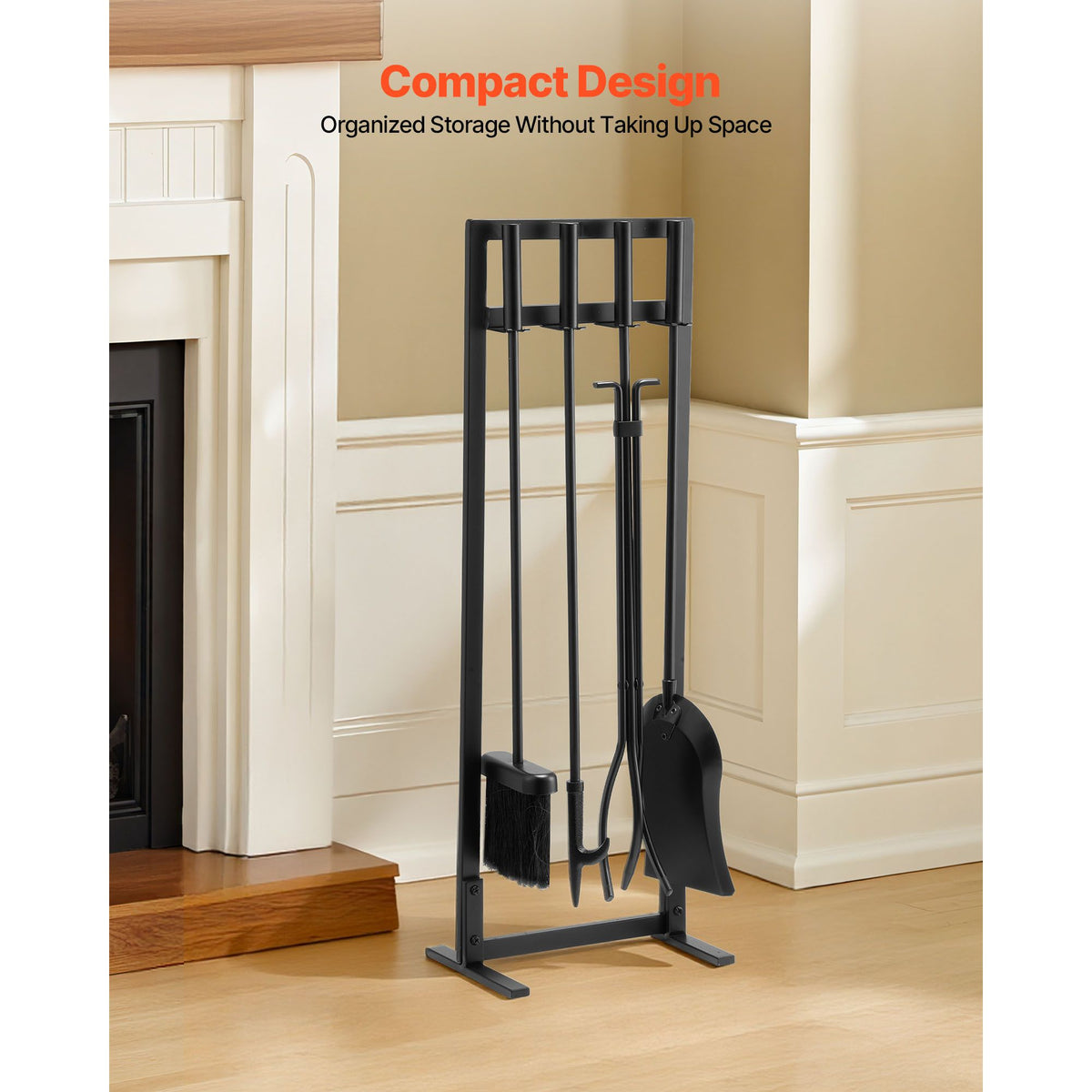 VEVOR 29 in Fireplace Tool Set with Square-Frame Stand