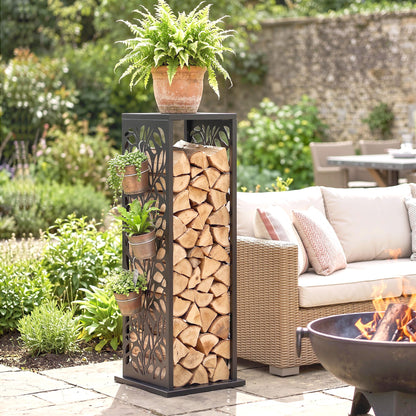 15 Inch Firewood Rack Outdoor Indoor