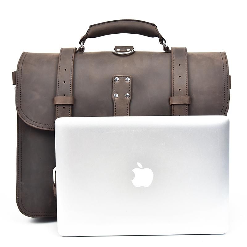 The Gustav Messenger Bag — Large Capacity Vintage Leather Messenger Bag