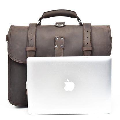 The Gustav Messenger Bag — Large Capacity Vintage Leather Messenger Bag