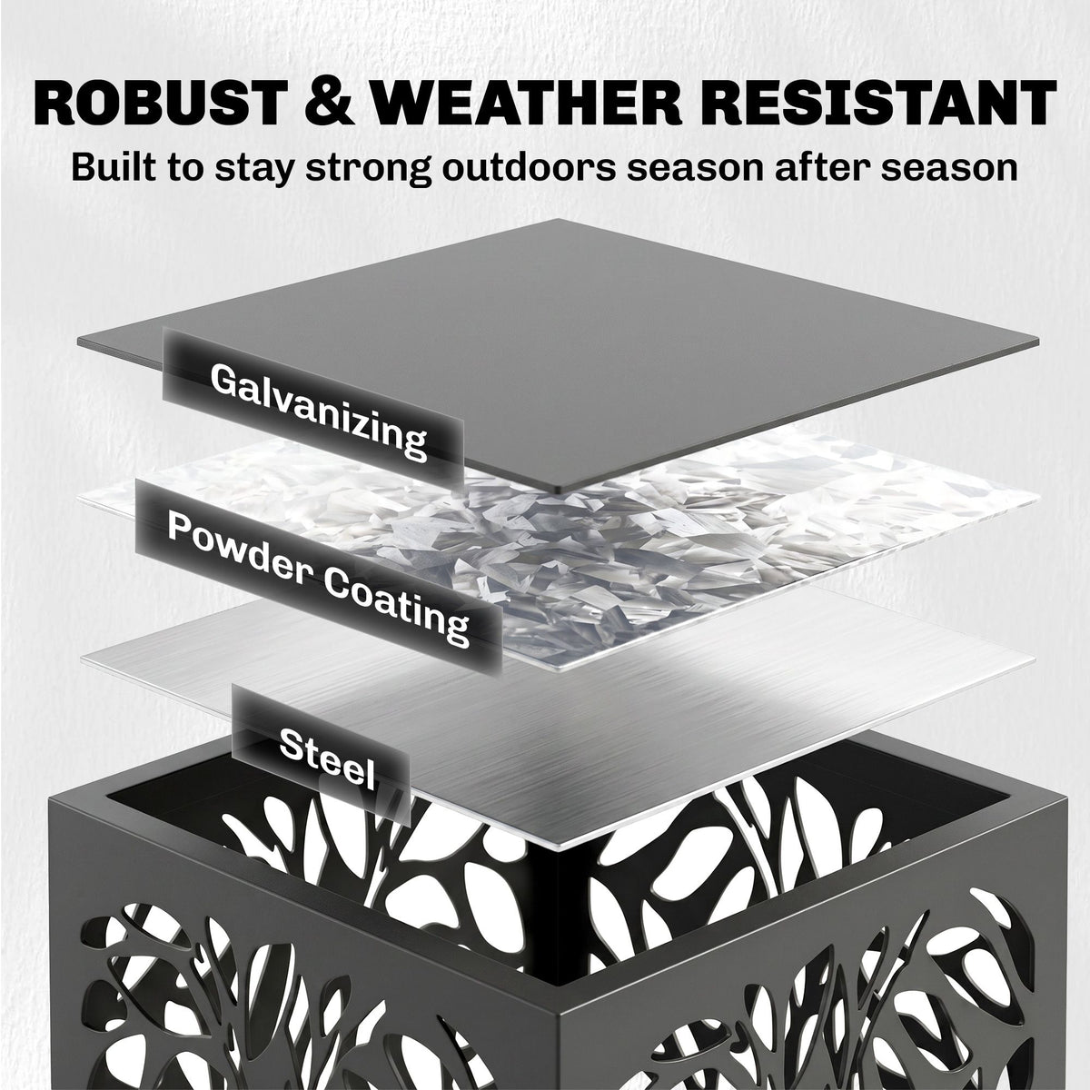 15 Inch Firewood Rack Outdoor Indoor