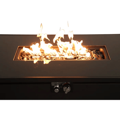42 in Fire Pit Table with Stainless Steel Top & Lid