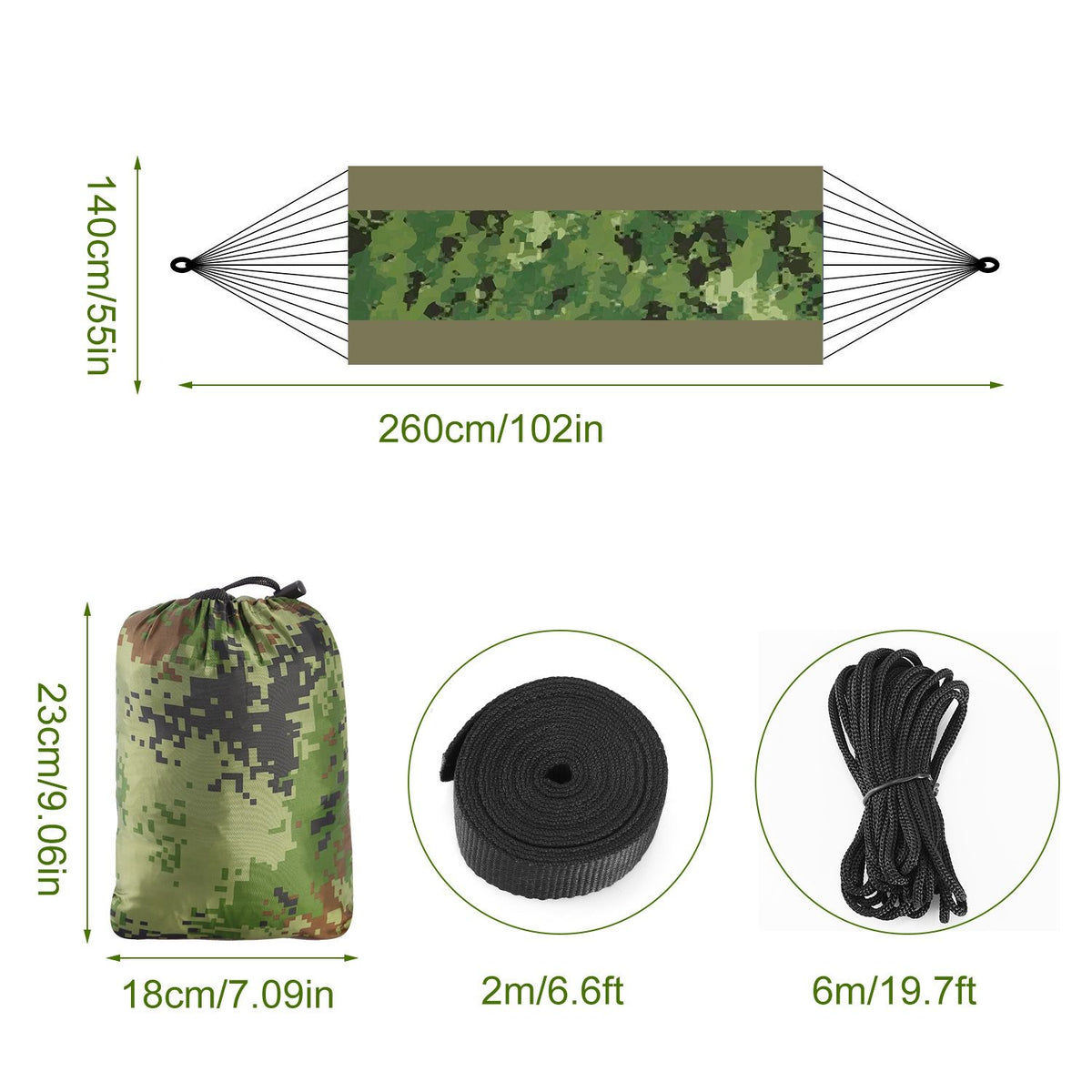 600lbs Load 2 Persons Hammock with Mosquito Net Outdoor Hiking Camping Hammock Portable Nylon Swing Hanging Bed with Strap Hook Carry Bag