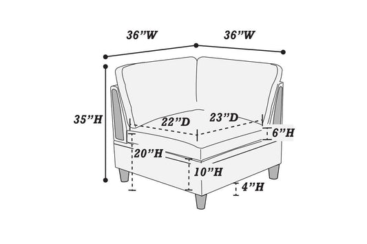 Dorris fabric corner wedge sofa - steel gray