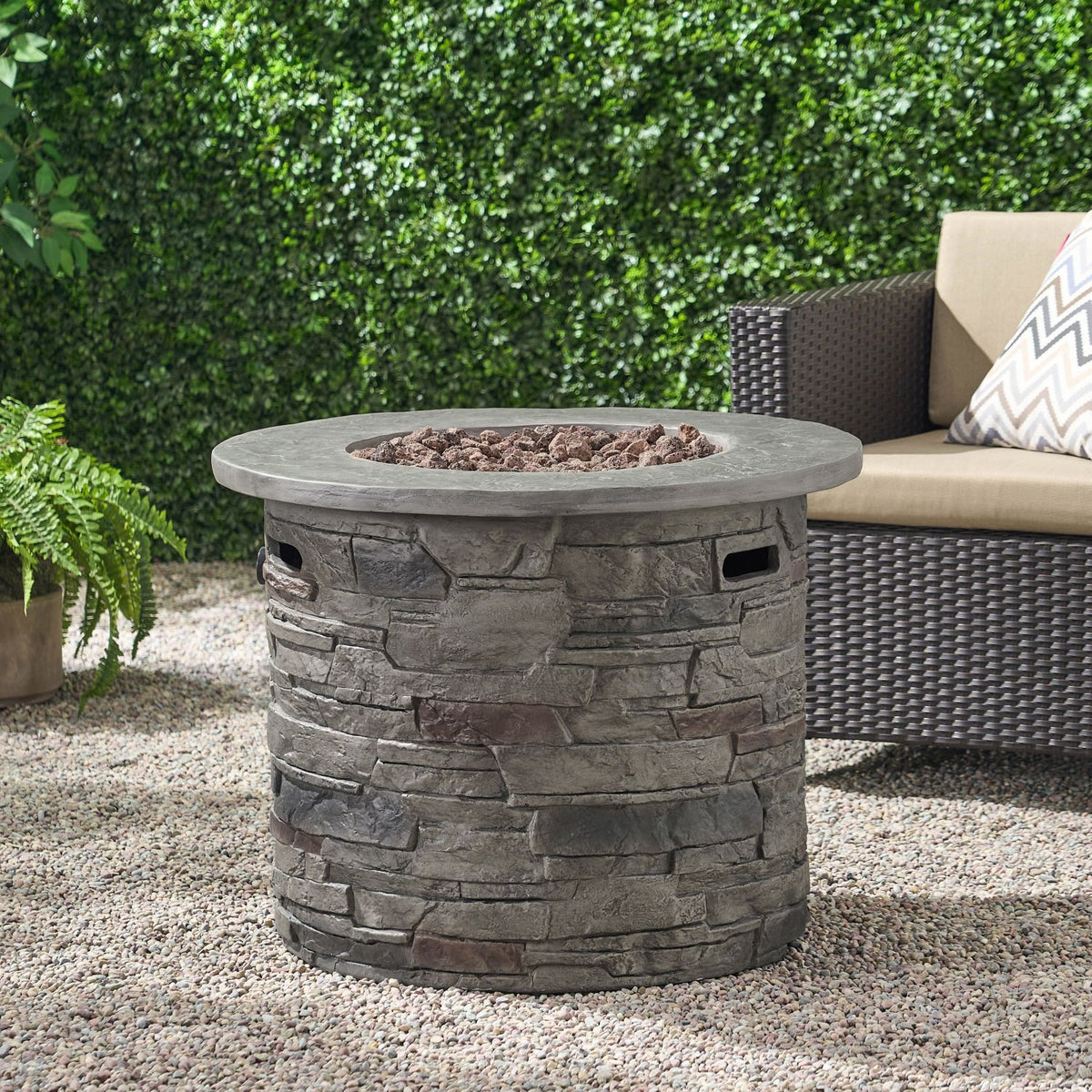 Outdoor 32" Round MgO Propane Fire Pit