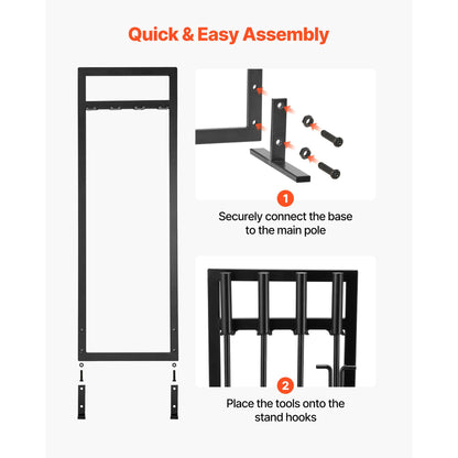 VEVOR 29 in Fireplace Tool Set with Square-Frame Stand