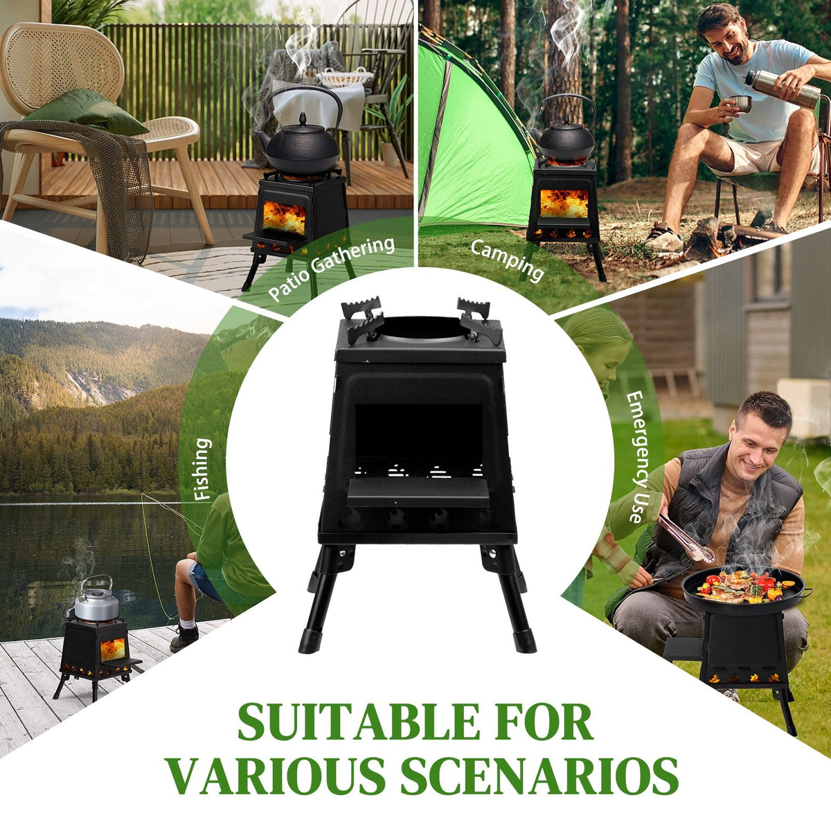 Portable Camping Stove with Detachable Iron Panels