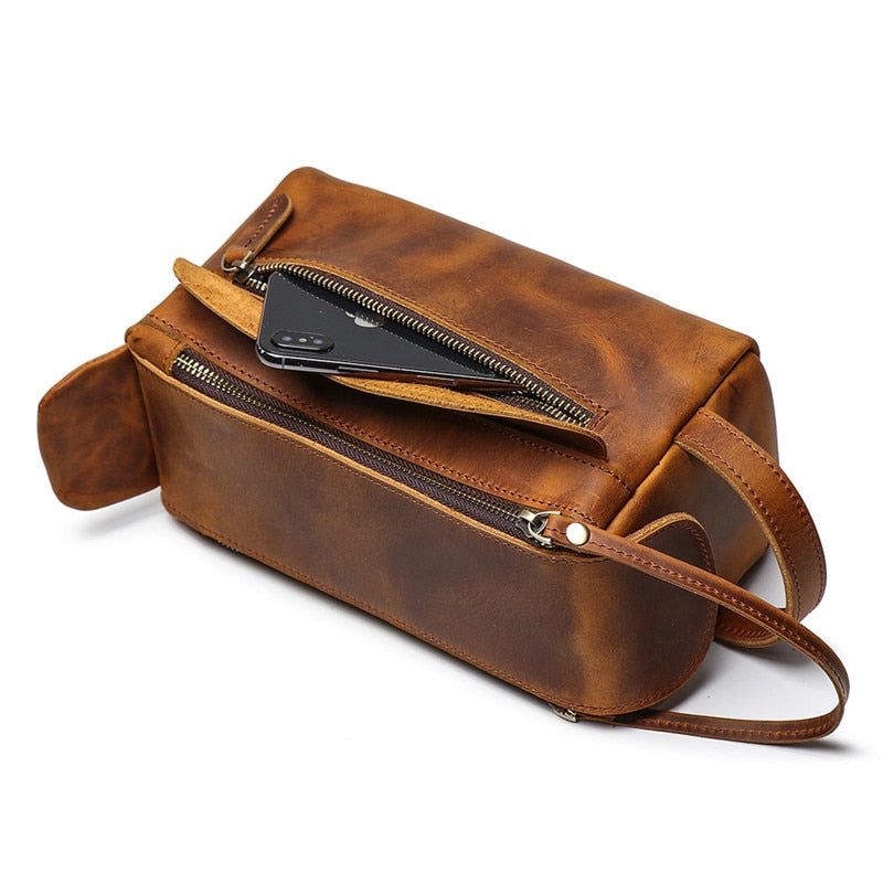 Dado Leather Dopp Kit — Handmade Leather Toiletry Bag