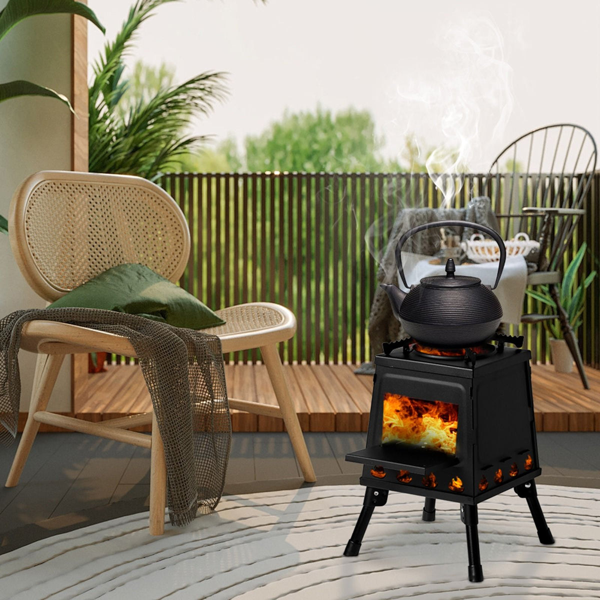 Portable Camping Stove with Detachable Iron Panels