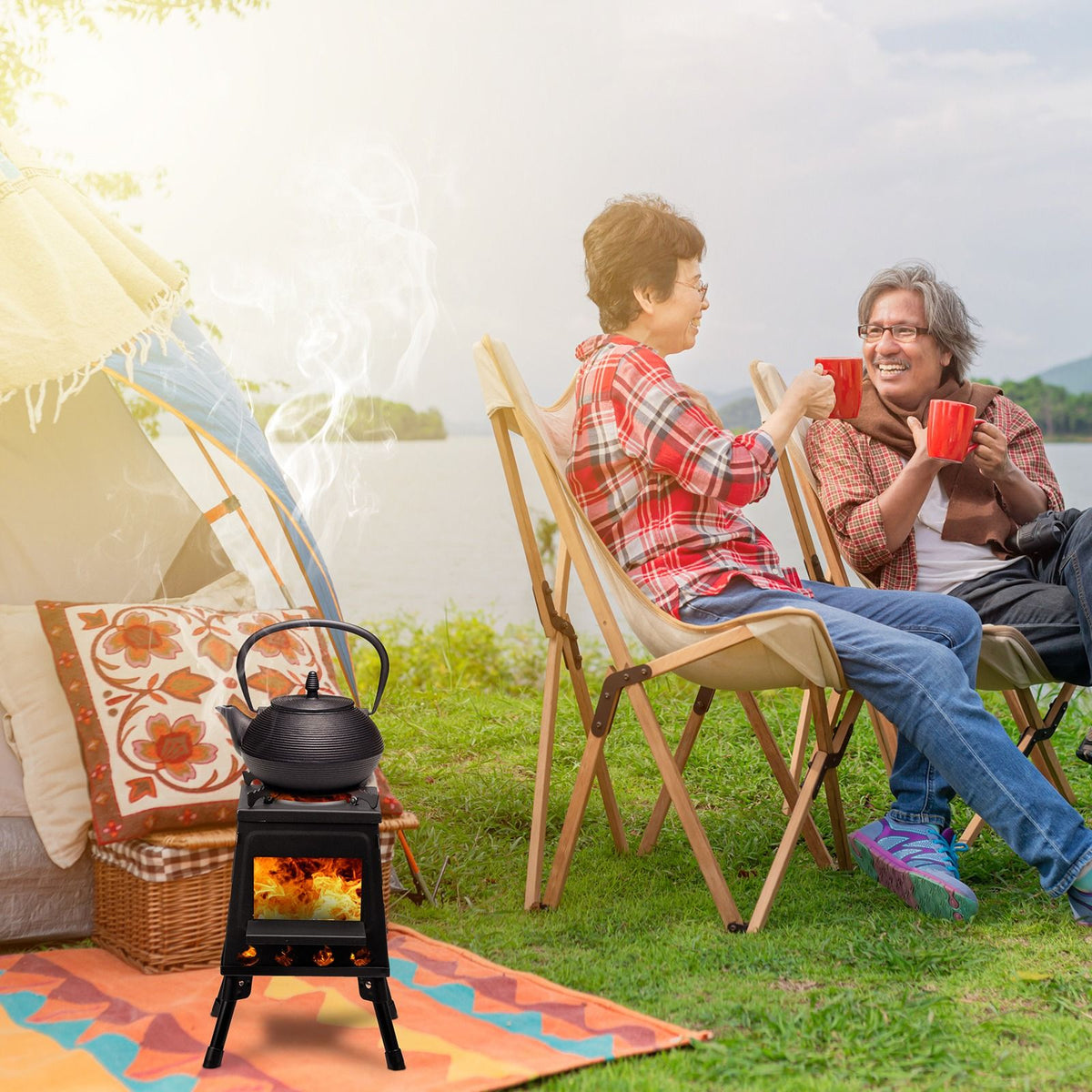 Portable Camping Stove with Detachable Iron Panels