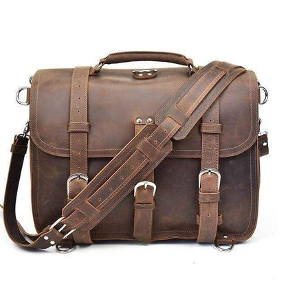 The Gustav Messenger Bag — Large Capacity Vintage Leather Messenger Bag