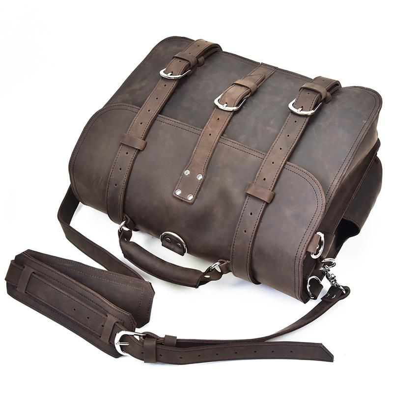 The Gustav Messenger Bag — Large Capacity Vintage Leather Messenger Bag