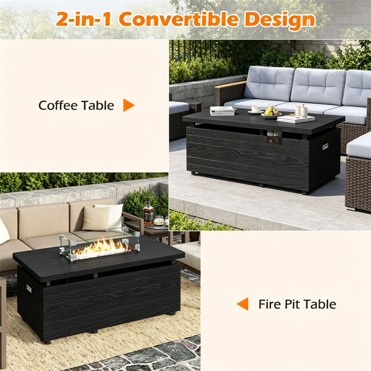 50000 BTU Outdoor Propane Fire Pit Table