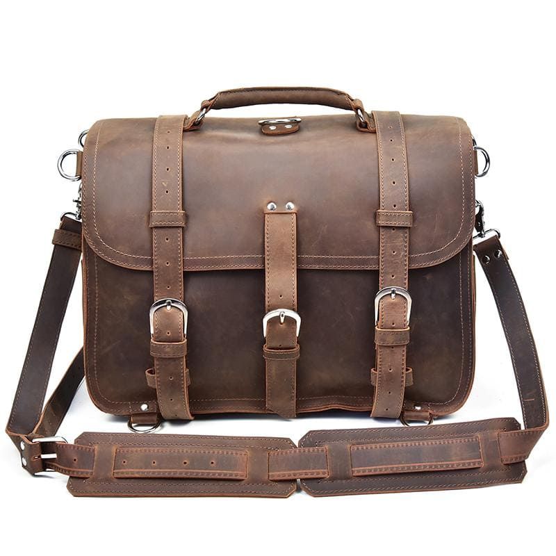 The Gustav Messenger Bag — Large Capacity Vintage Leather Messenger Bag