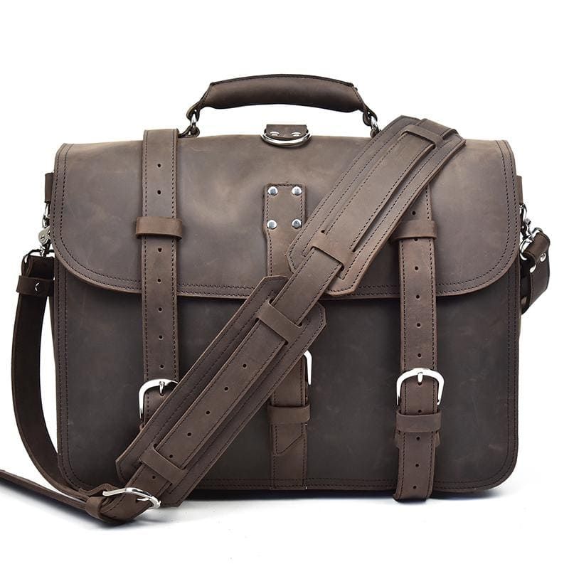 The Gustav Messenger Bag — Large Capacity Vintage Leather Messenger Bag