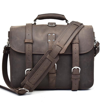 The Gustav Messenger Bag — Large Capacity Vintage Leather Messenger Bag
