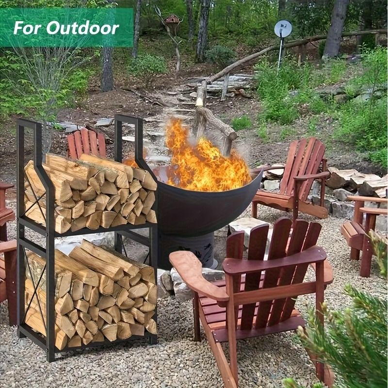 Heavy Duty Firewood Rack with Adjustable Height