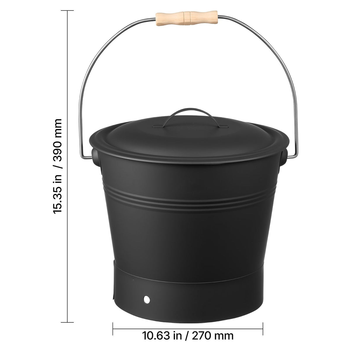 Ash Bucket, 4 PCS with Lid, Shovel, Broom and Gloves