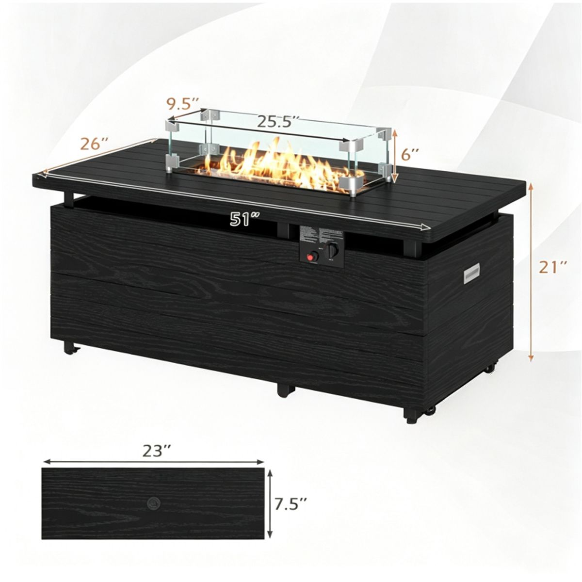 50000 BTU Outdoor Propane Fire Pit Table