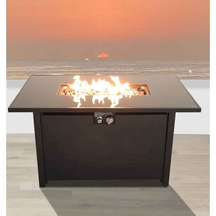 42 in Fire Pit Table with Stainless Steel Top & Lid