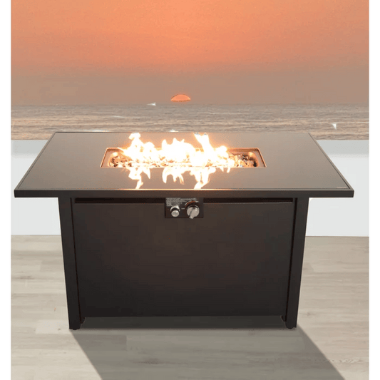 42 in Fire Pit Table with Stainless Steel Top & Lid