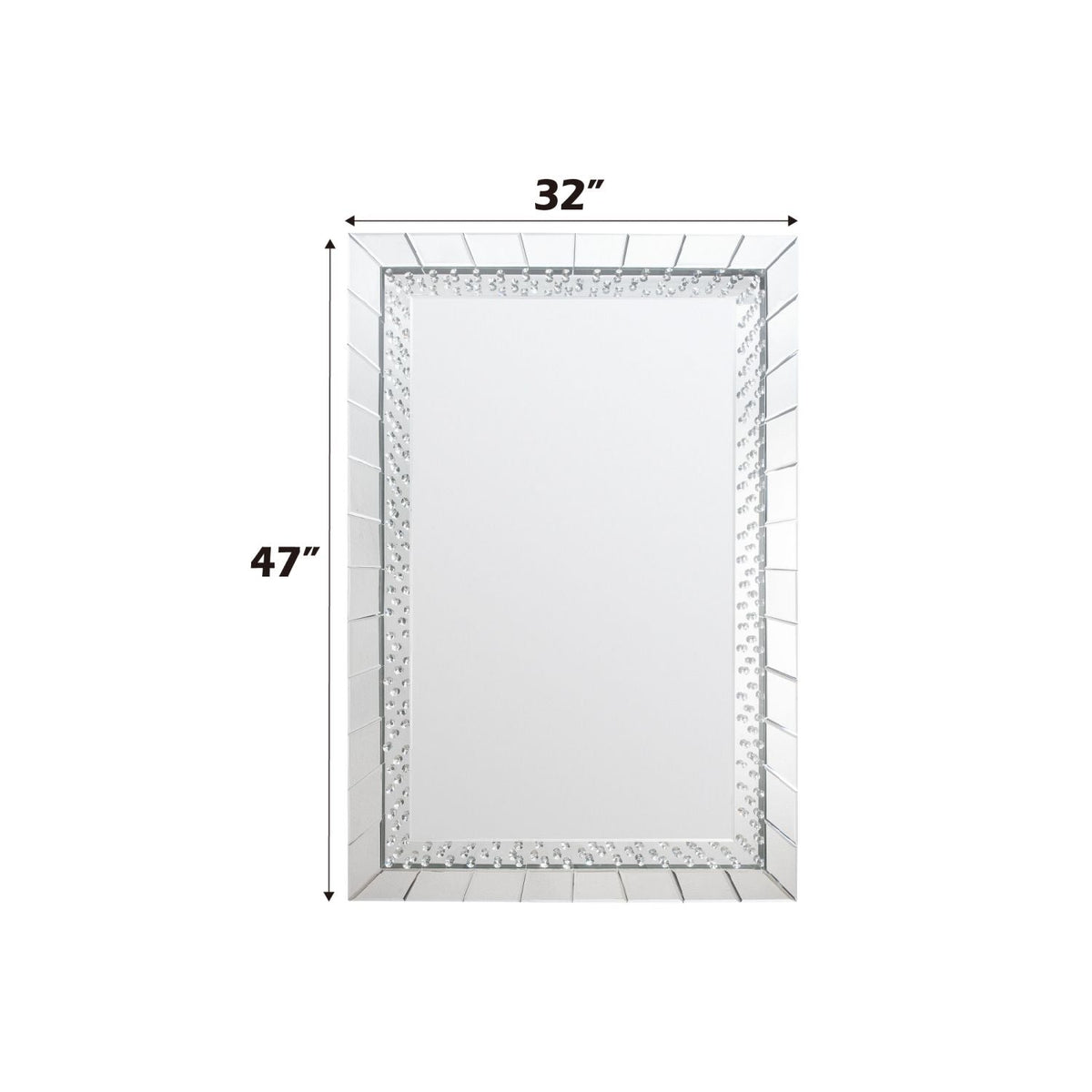 Nysa wall mirror beveled trim and faux crystal detail