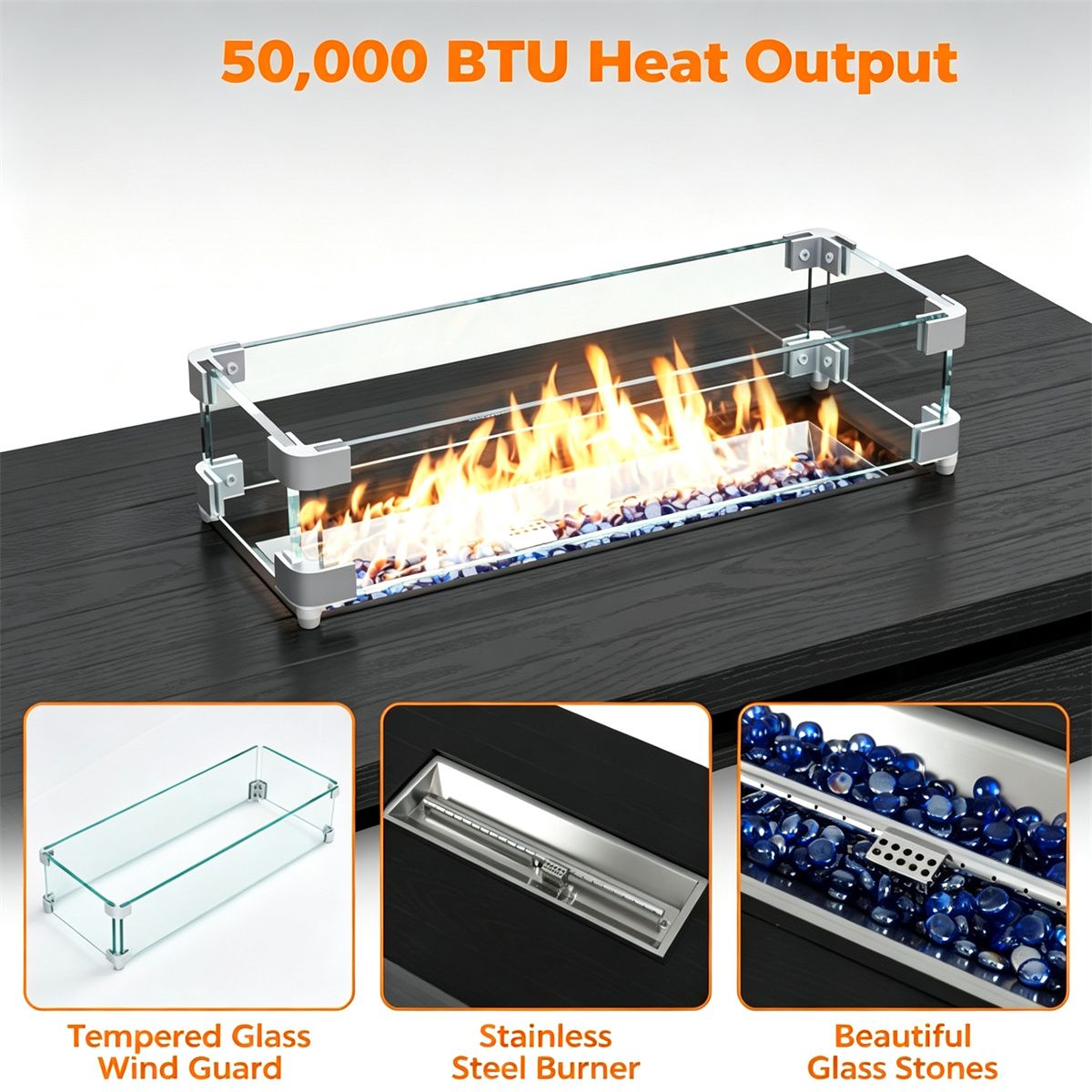 50000 BTU Outdoor Propane Fire Pit Table