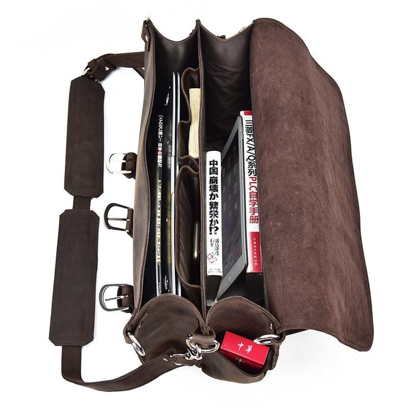 The Gustav Messenger Bag — Large Capacity Vintage Leather Messenger Bag