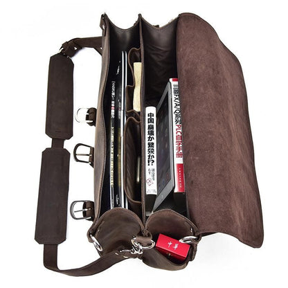 The Gustav Messenger Bag — Large Capacity Vintage Leather Messenger Bag