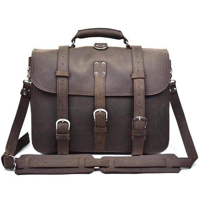 The Gustav Messenger Bag — Large Capacity Vintage Leather Messenger Bag