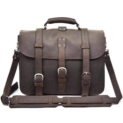 The Gustav Messenger Bag — Large Capacity Vintage Leather Messenger Bag